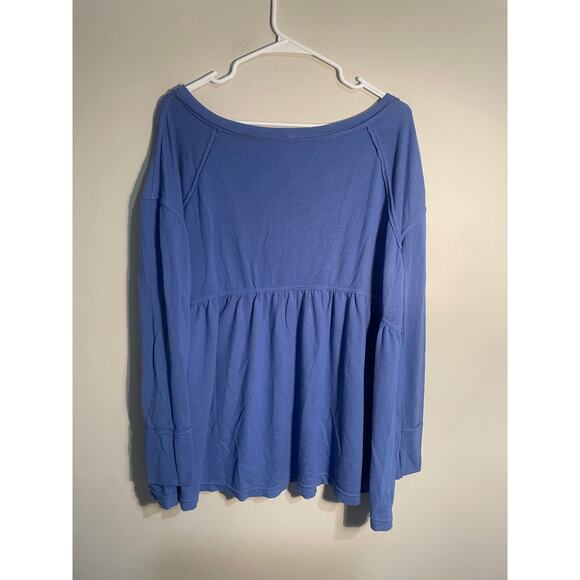 Free People Forever Your Girl Slouchy Top in Blue Size Medium - Picture 5 of 9